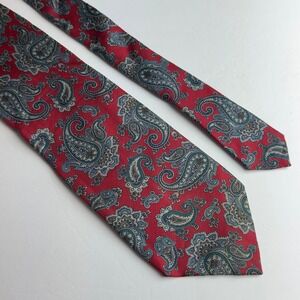 Adams Row Mens‎ Red Paisley Silk Necktie Wide Blade Classic Business Formal Tie